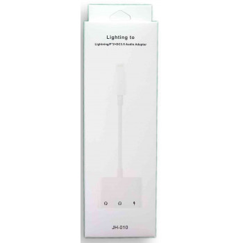 Слито!!! провод c Lightning 8pin на 2хLightning 8 pin + 3.5 Jack (зарядка + 2 уши)